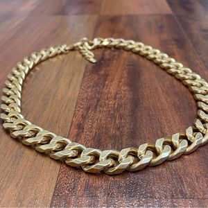 ZARA Big Gold Tone Curb Link Chain Necklace